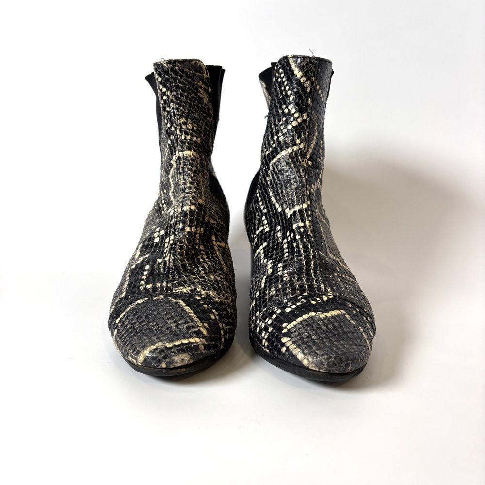 Isabel Marant Danae Python Embosses Black and Cream Ankle Boots s 5
